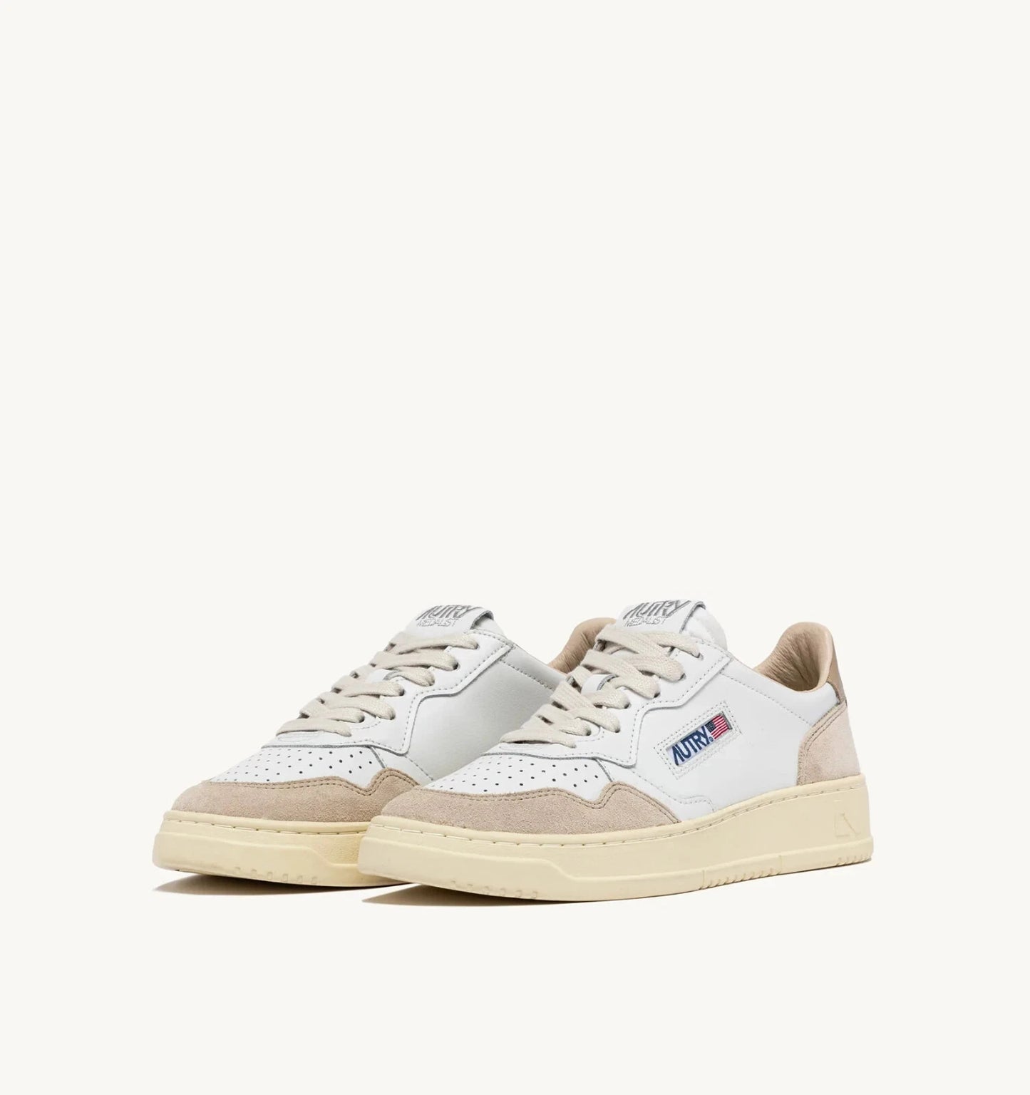 Autry Medalist Low AULM LS58 in pelle e camoscio Spoiler Beige (Man)