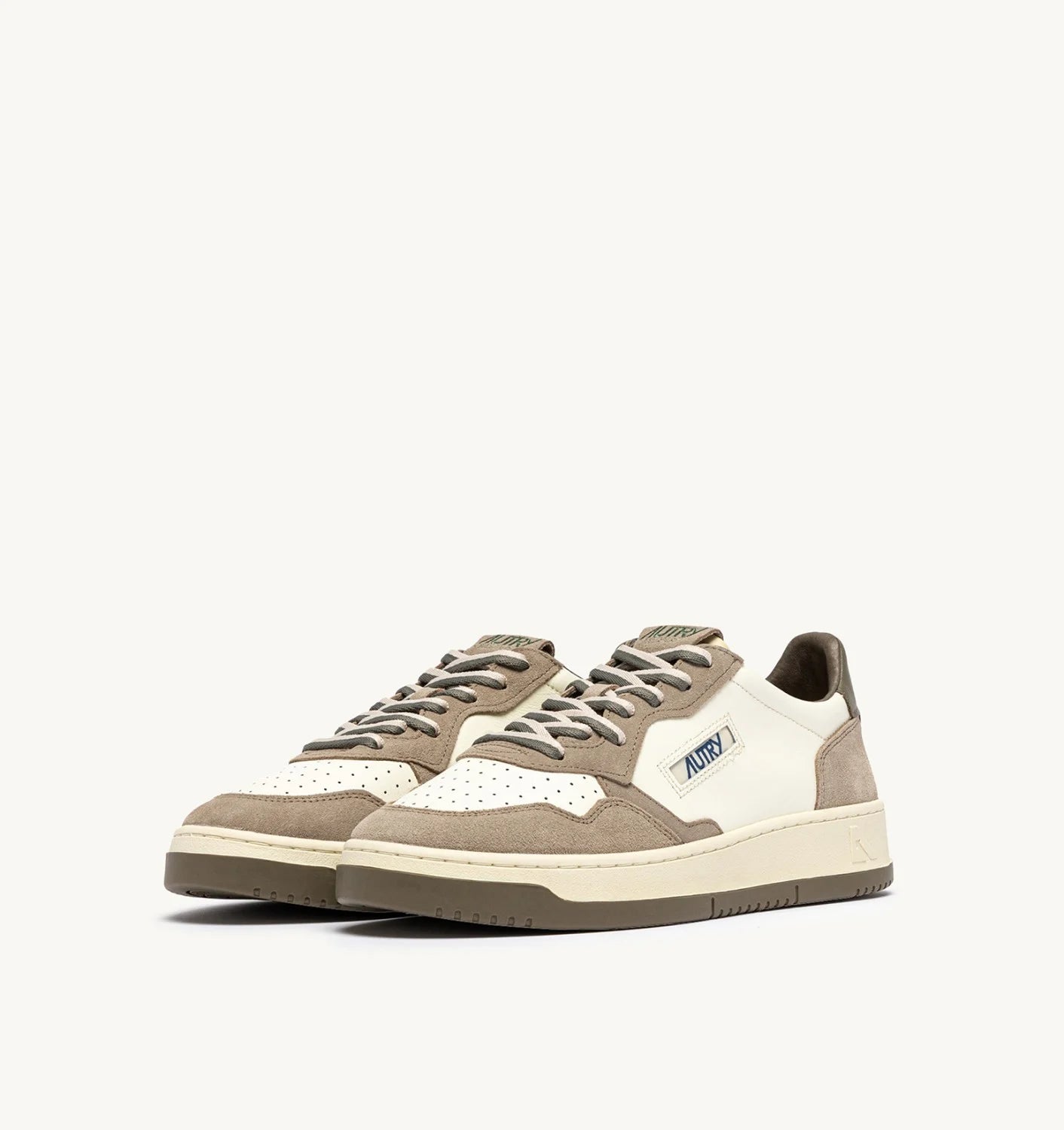 AUTRY SNEAKERS MEDALIST LOW IN PELLE E SUEDE COVERT GREEN E LICORIC AULM - BW07E