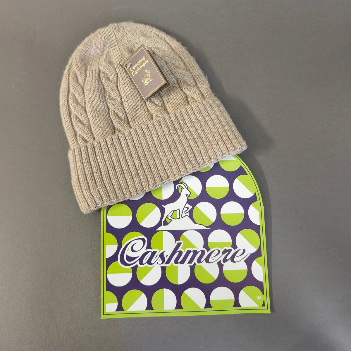 Gorro de invierno unisex premium de lana/alpaca/cachemir color beige