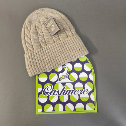Gorro de invierno unisex premium de lana/alpaca/cachemir color beige