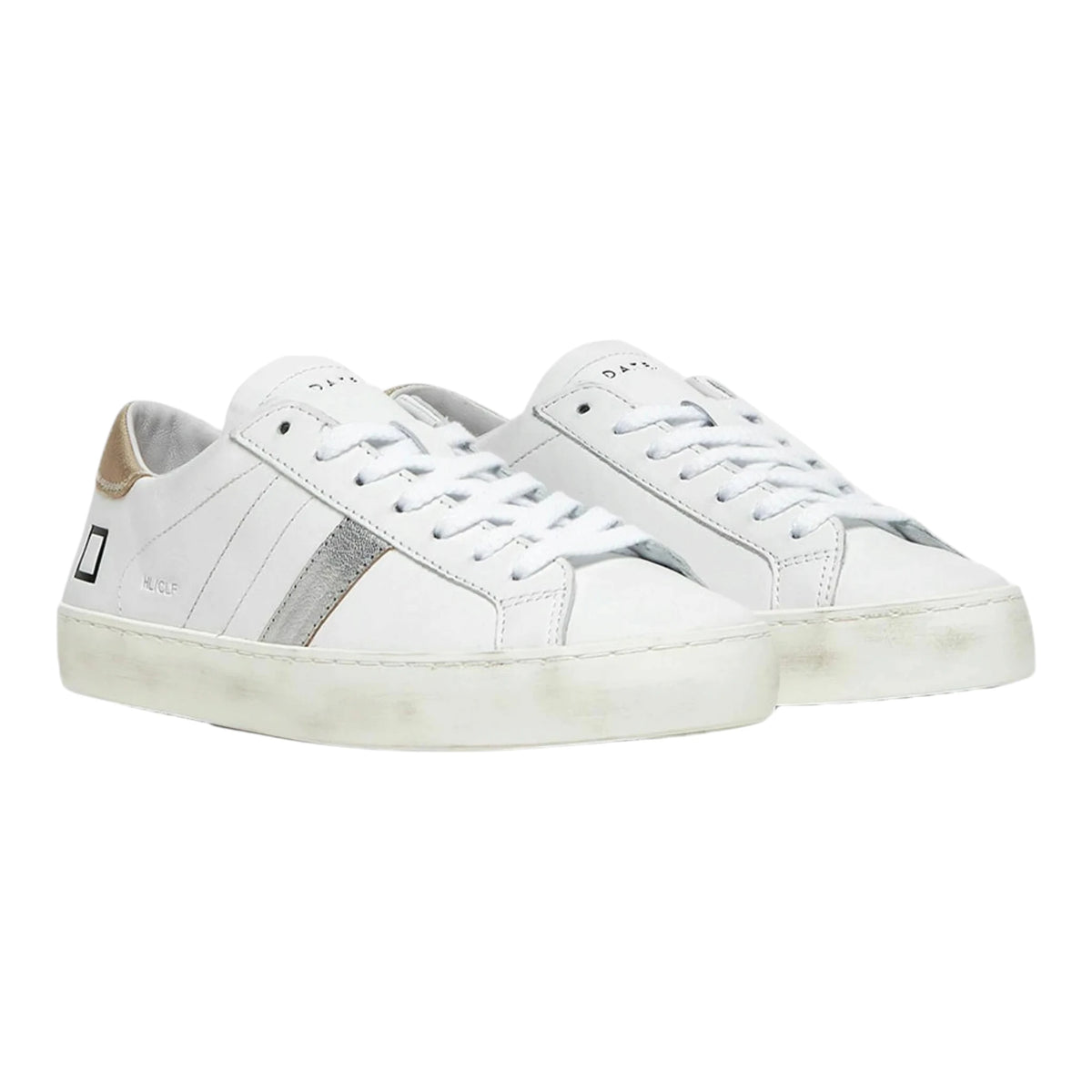 D.A.T.E. HILL LOW CALF WHITE-GOLD