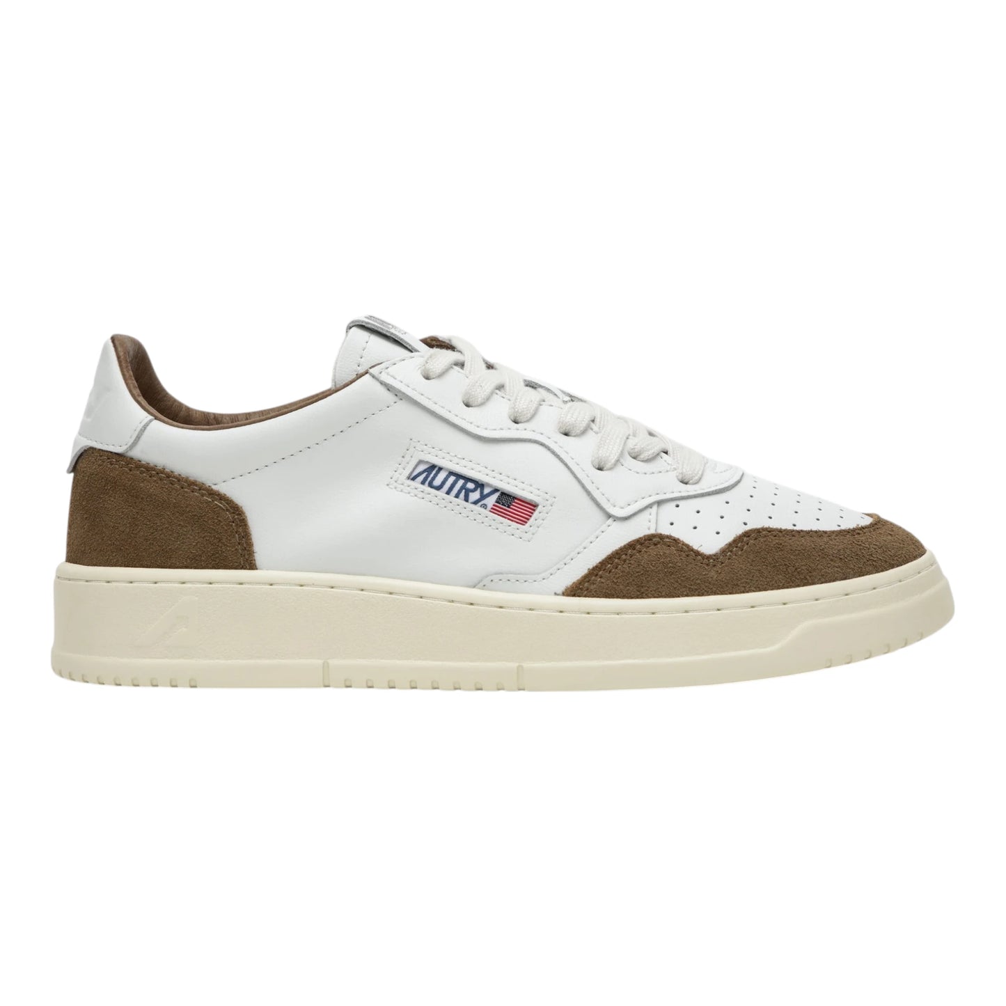 AUTRY Medialist In Pelle e Suede Marrone e Talloncino Bianco AULM FT17