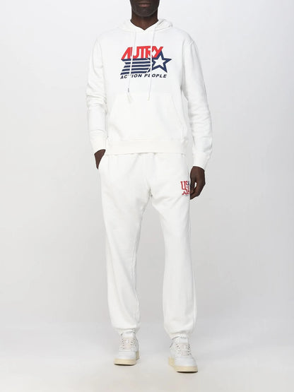 Autry Felpa Action People in Cotone con cappuccio Bianco/Panna (Man).