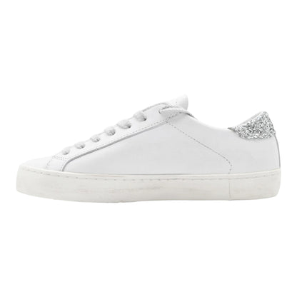 D.A.T.E. HILL LOW CALF WHITE-SILVER GLITTER