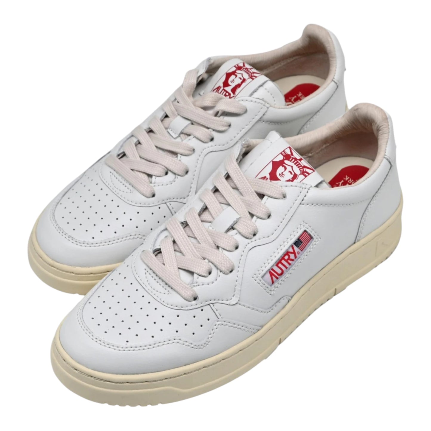 Autry Medalist Low Sneakers en cuir blanc NY AULM LI02