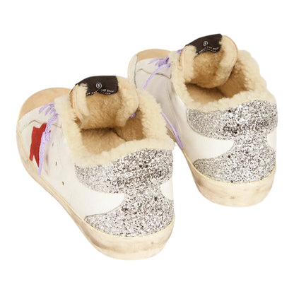 Golden Goose   Sneakers Super-Star con fodera in montone e stella in camoscio rosso
