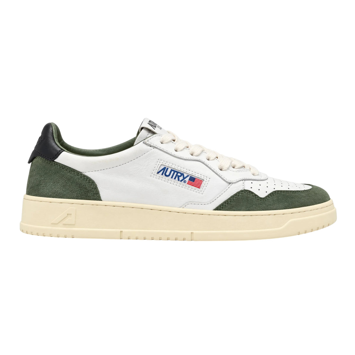 Autry Medalist Low in pelle e camoscio Verde Bosco AULM GS22 spoiler Nero (Man)