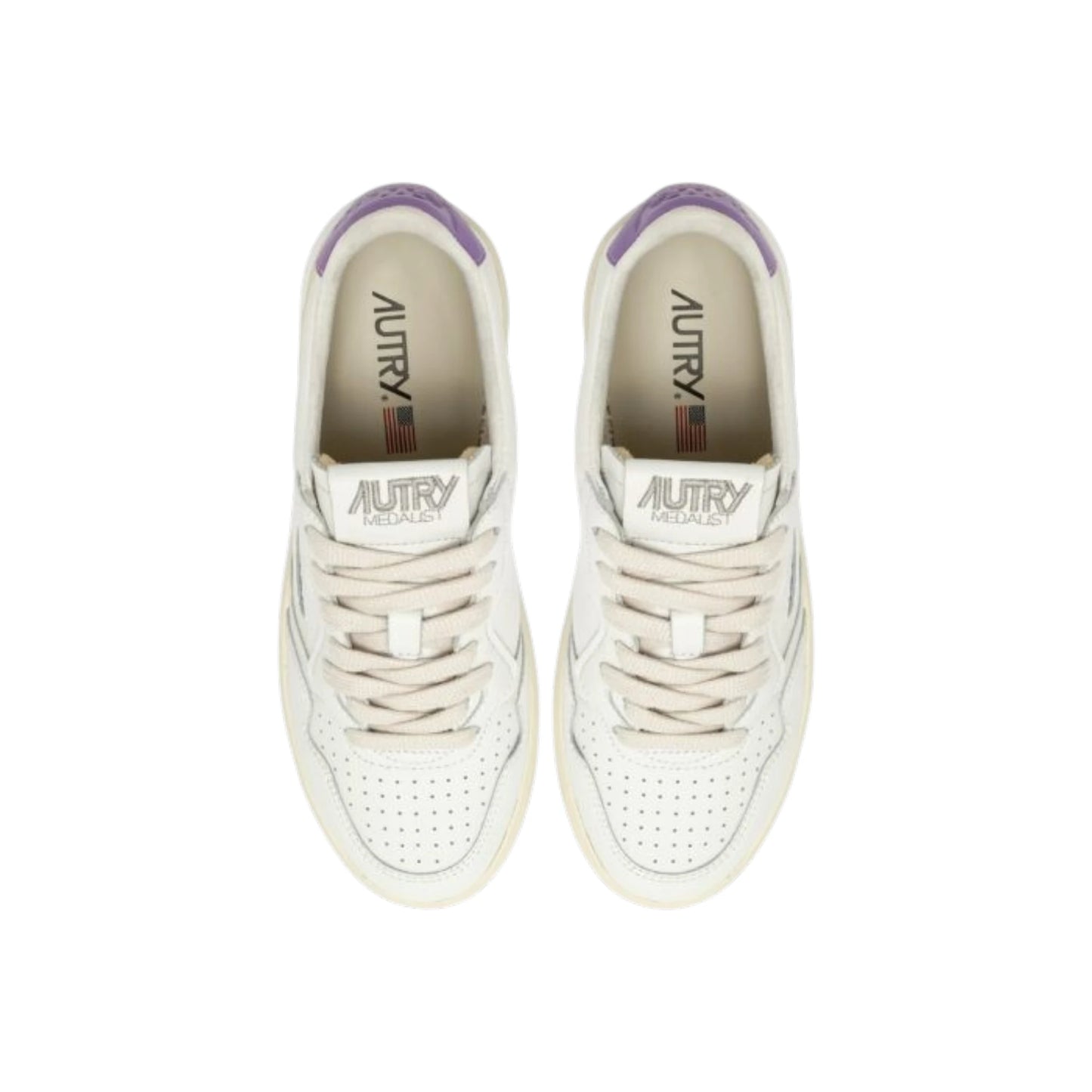 Autry Medalist Low AULW LL59 en cuir Spoiler Lavande