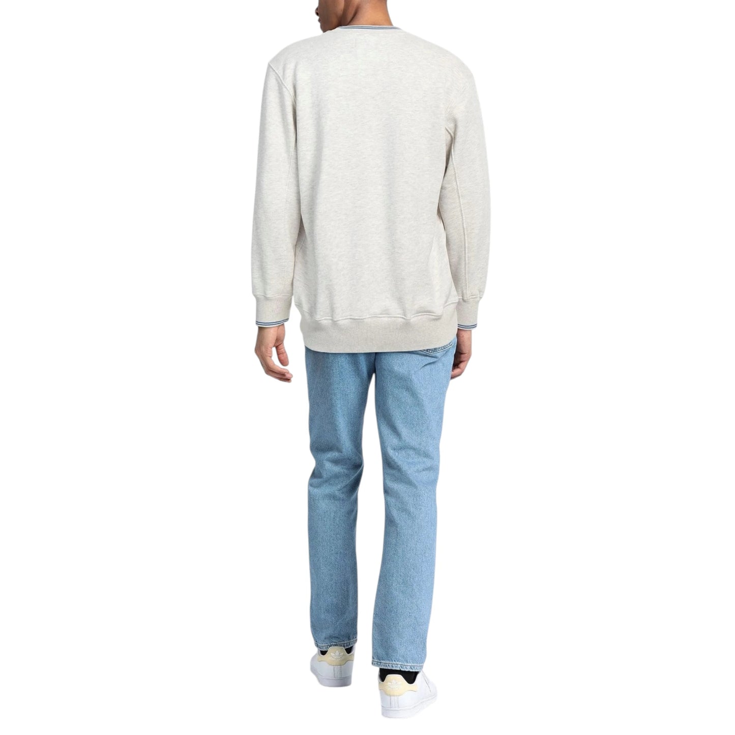 Autry Felpa in Cotone Girocollo Beige/Grigio Melange (Man)