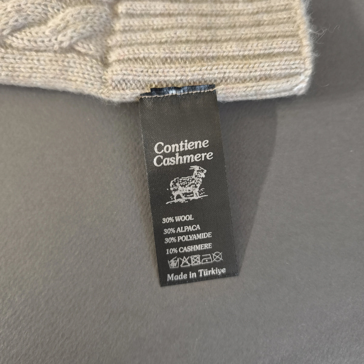 Gorro de invierno unisex premium de lana/alpaca/cachemir color beige