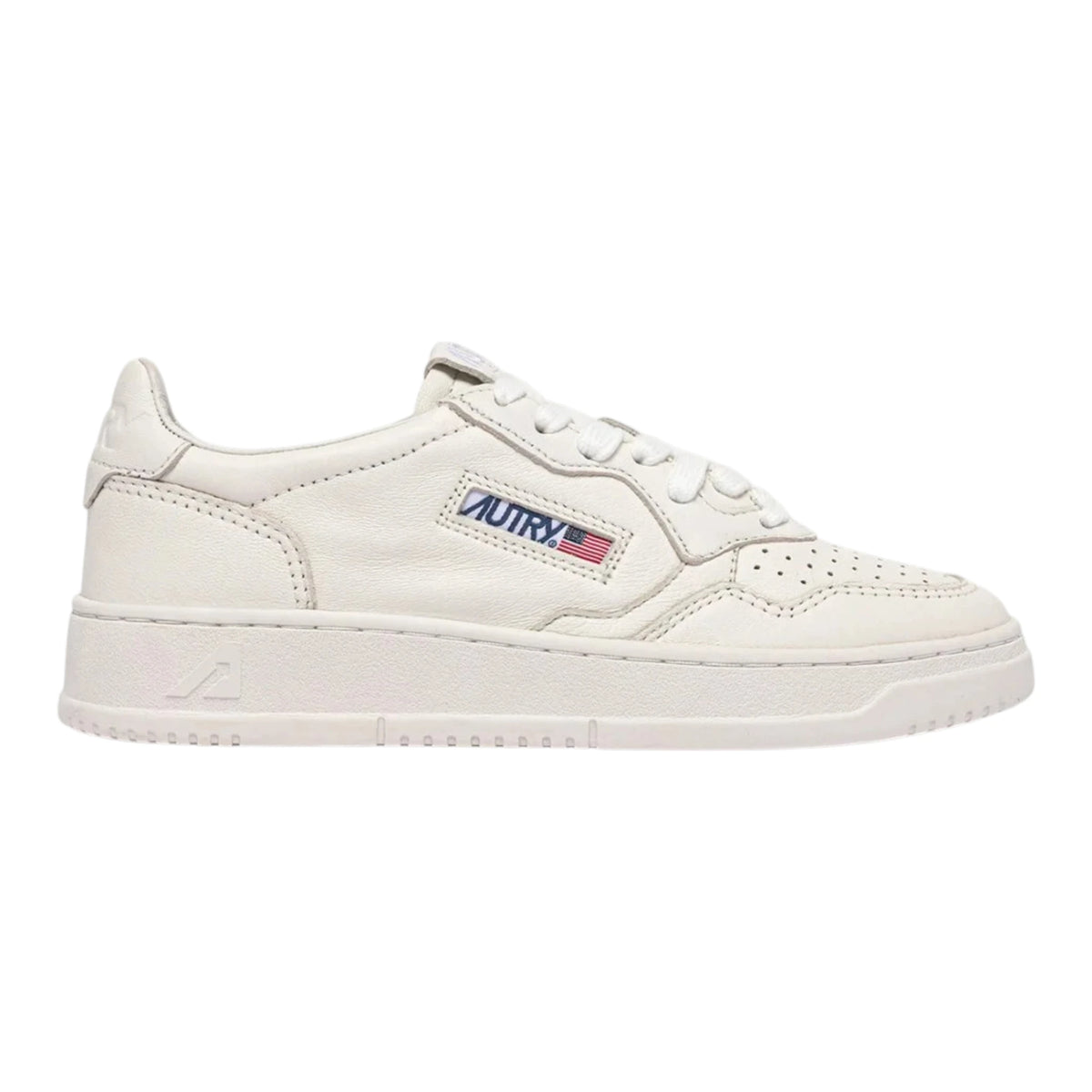 Autry Medalist Low AULW SG07 in Pelle di Capra Stone Washed Total White (Woman)