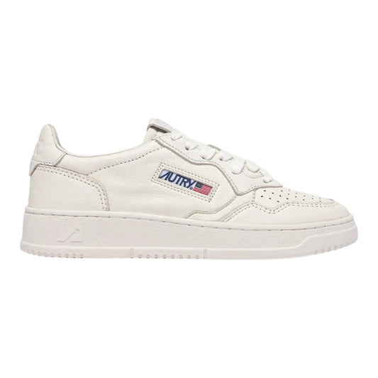 Autry Medalist Low AULW SG07 in Pelle di Capra Stone Washed Total White (Woman)