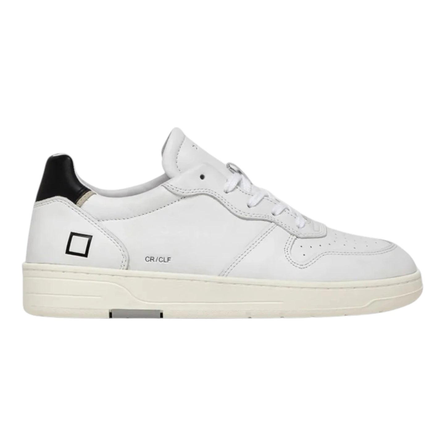 D.A.T.E. COURT CALF Sneakers basse in pelle bianca Spoiler Nero