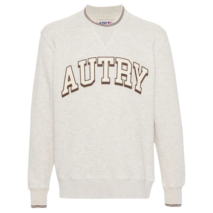 Sudadera de algodón con cuello redondo Autry Beige/Gris Jaspeado (Hombre)