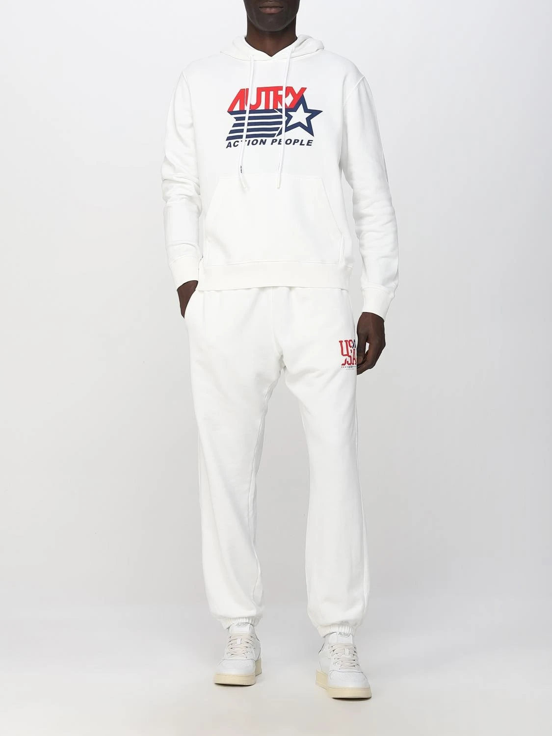 Autry Felpa Action People in Cotone con cappuccio Bianco/Panna (Man)