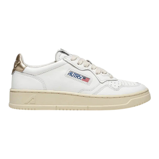 Sneaker Donna Autry Medalist Low bianca in pelle Spoiler Oro AULW LL62 (Woman)