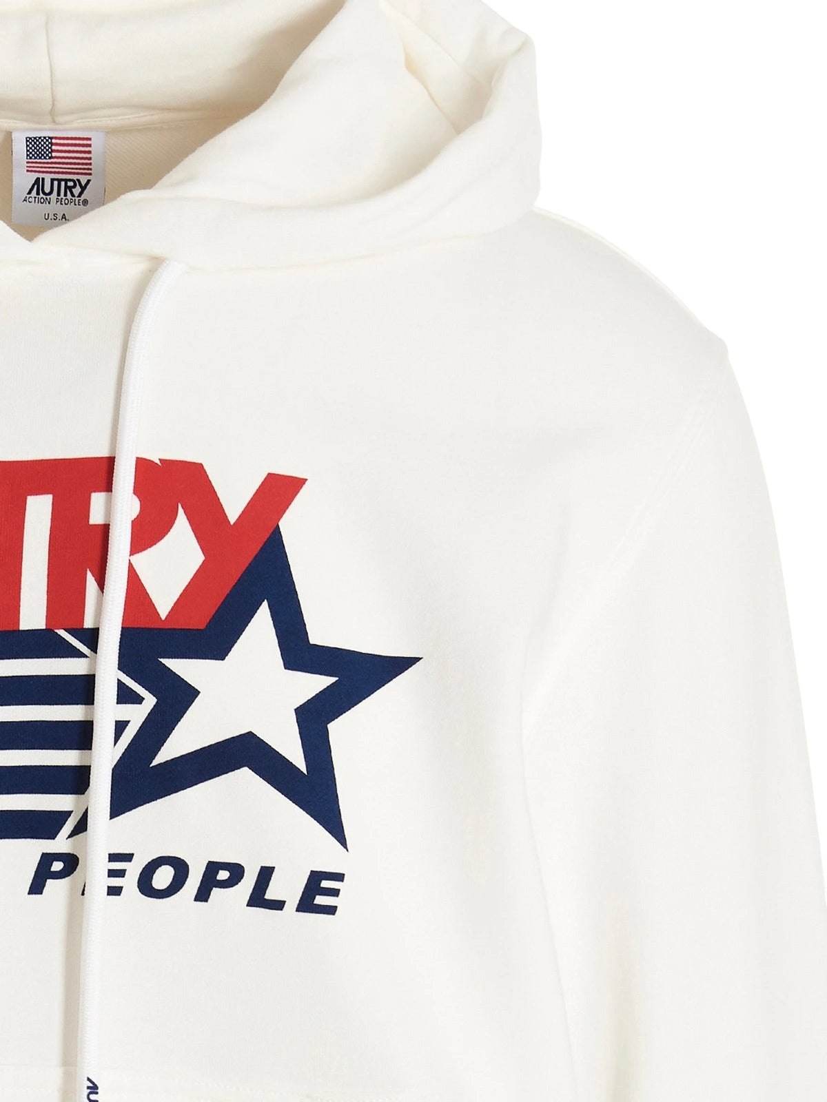 Autry Felpa Action People in Cotone con cappuccio Bianco/Panna (Man)