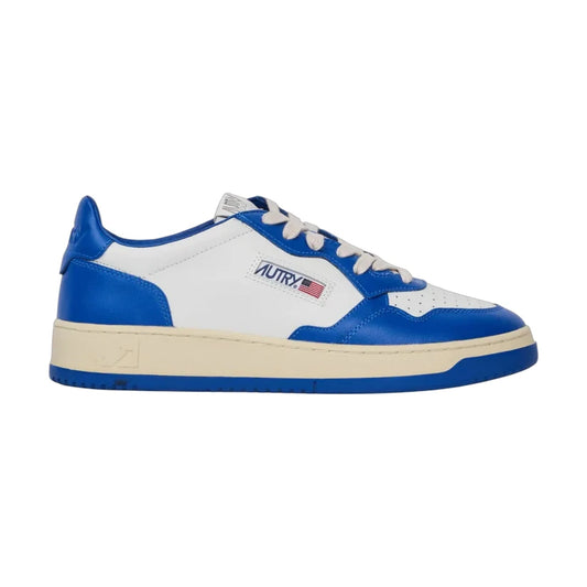 Autry Medalist Low sneakers in pelle bianca e blu royal AULM WB15