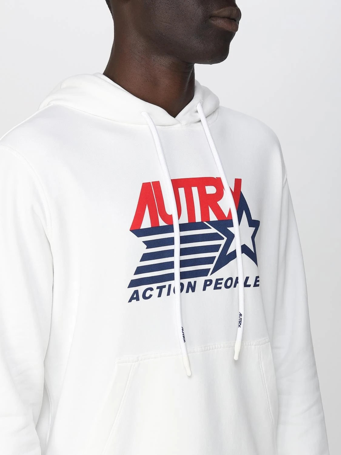 Autry Felpa Action People in Cotone con cappuccio Bianco/Panna (Man)
