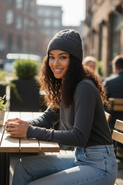Cappello invernale lana/alpaca/cashmere unisex premium Tortora