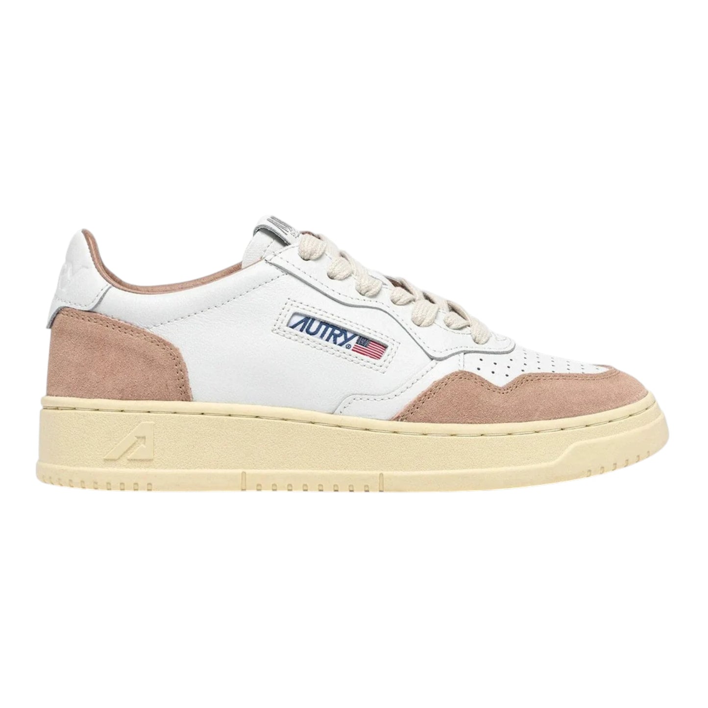 Autry Medalist Low AULW FT04 in pelle e Camoscio Rosa (Donna)