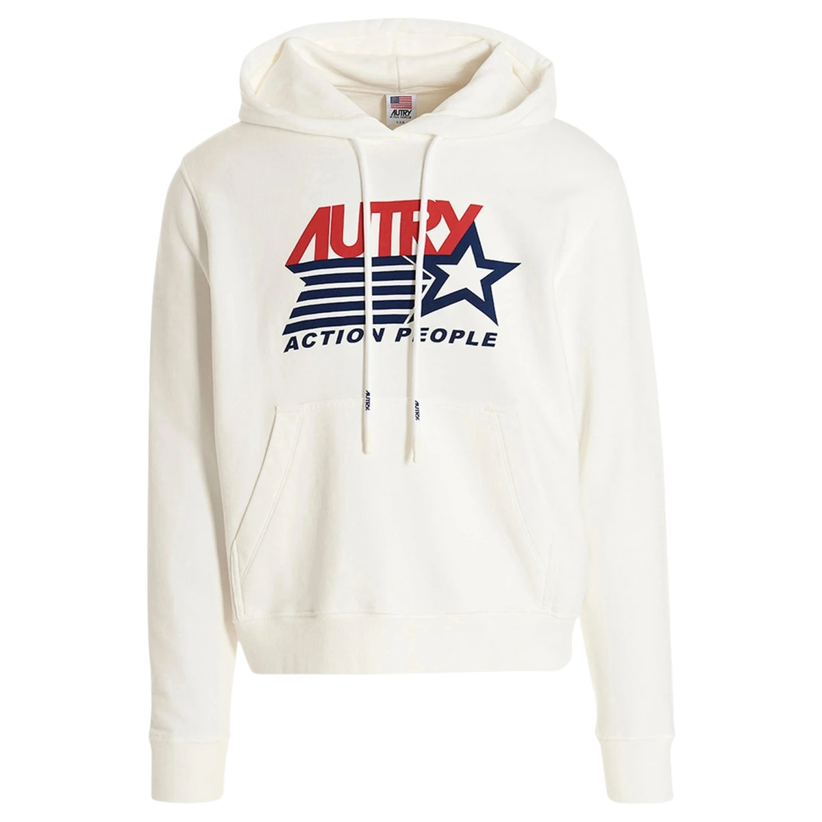 Autry Felpa Action People in Cotone con cappuccio Bianco/Panna (Man)