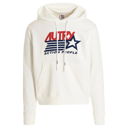 Autry Felpa Action People in Cotone con cappuccio Bianco/Panna (Man)