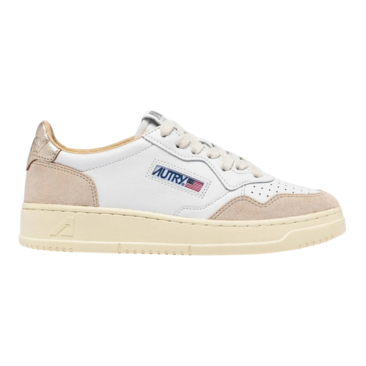 Autry Medalist Low AULW LS75 in pelle e camoscio Spoiler Oro (Donna)