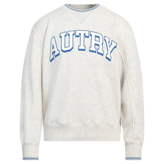 Autry Felpa in Cotone Girocollo Beige/Grigio Melange (Man)