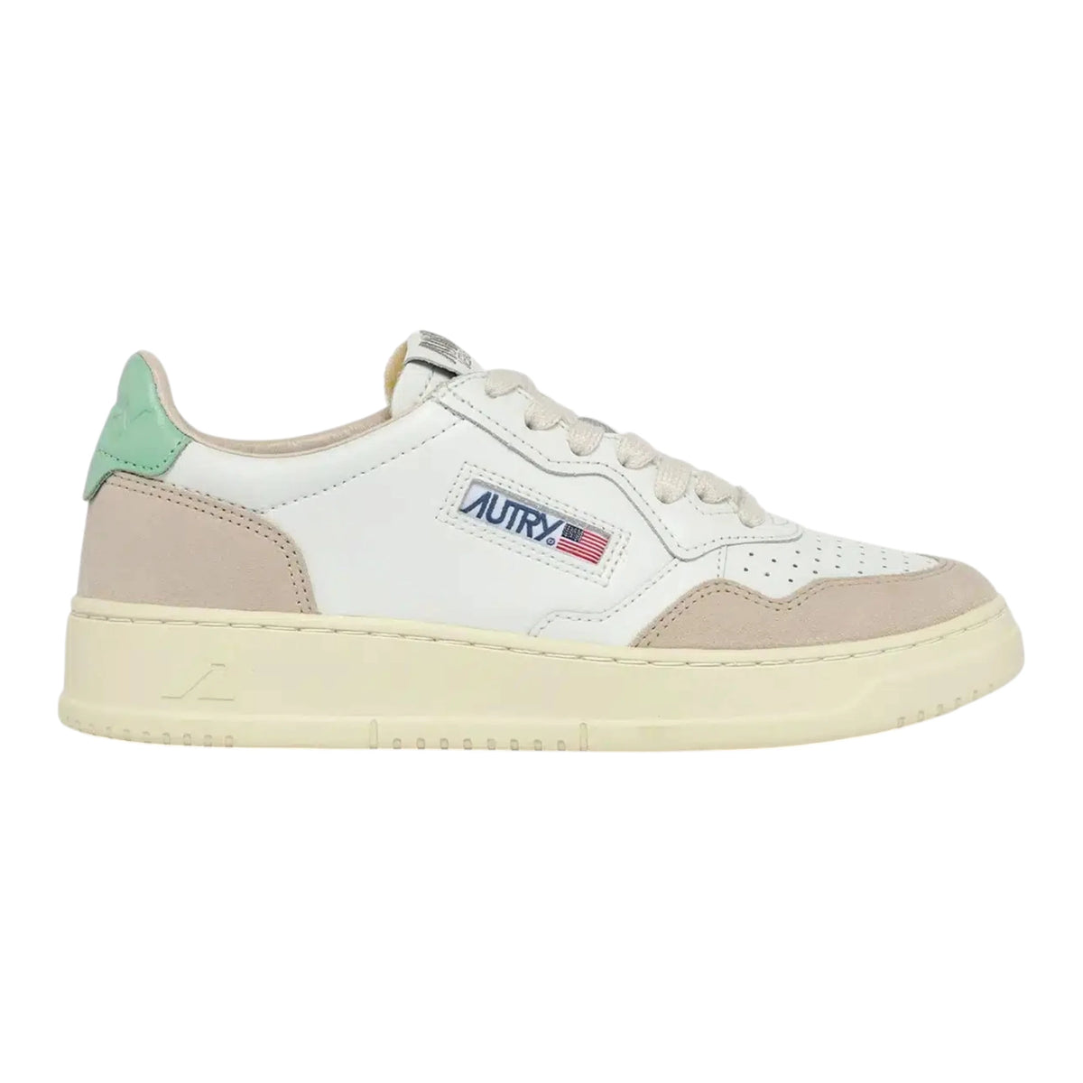 Autry Medalist Low AULW LS67 in pelle e camoscio Spoiler Verde Menta (Woman)