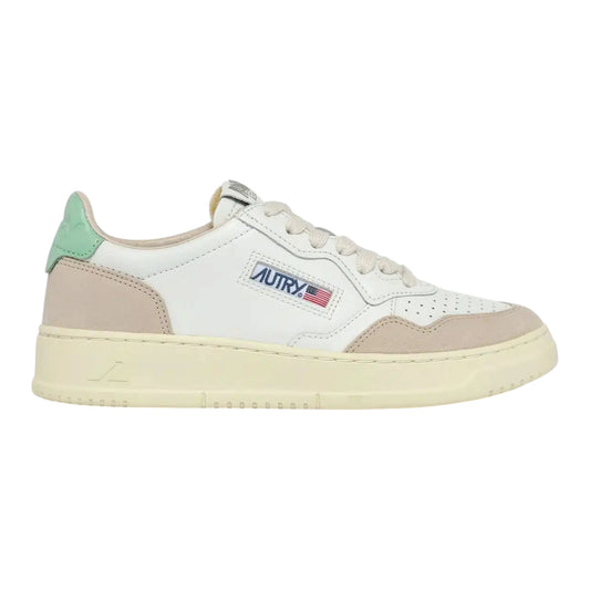 Autry Medalist Low AULW LS67 in pelle e camoscio Spoiler Verde Menta (Woman)
