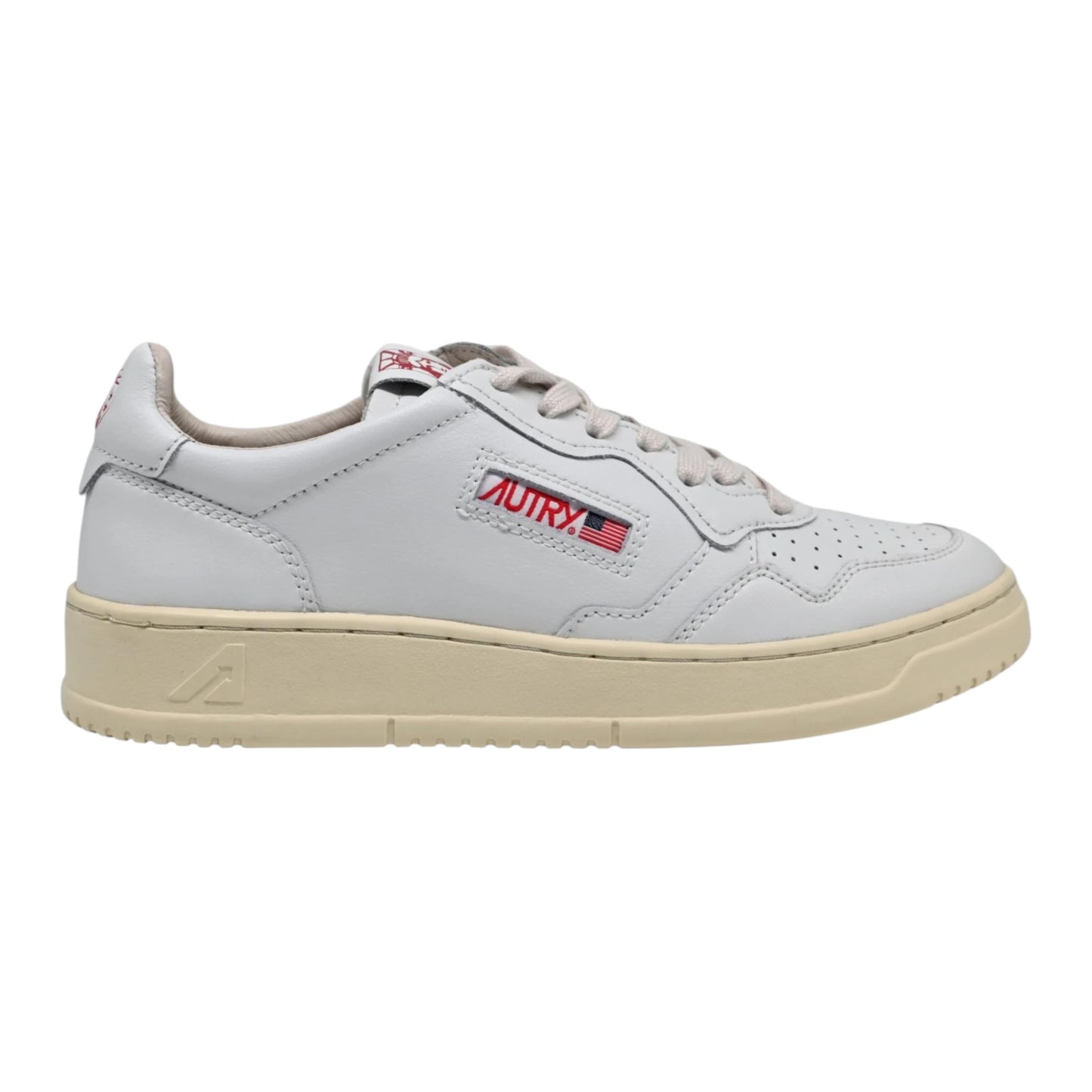 Autry Medalist Low Sneakers en cuir blanc NY AULM LI02