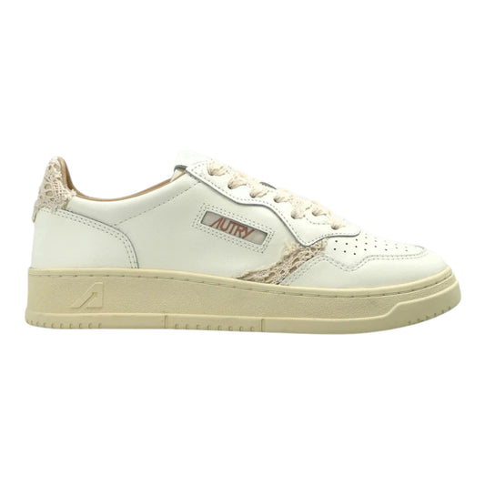 Autry Medalist Low en Cuir AULW MJ01 Spoiler en Dentelle (Femme)