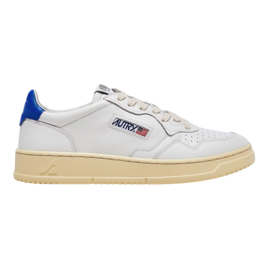 Autry Medalist Low bianca in pelle Spoiler Blu AULW LL40