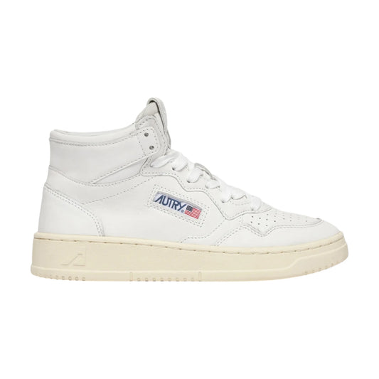 AUTRY Sneakers Medalist Mid in Pelle Bianca SUPER SOFT AUMW LL15