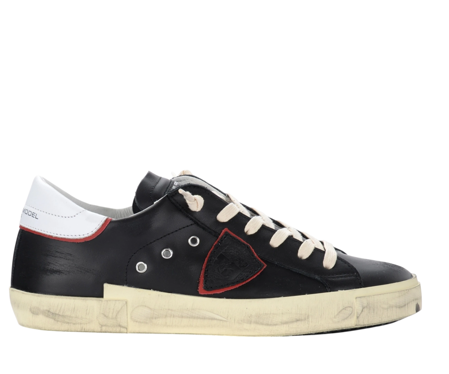 PHILIPPE MODEL Sneaker Philippe Model Paris X in pelle nera con tacco bianco