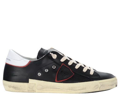 PHILIPPE MODEL Sneaker Philippe Model Paris X in pelle nera con tacco bianco