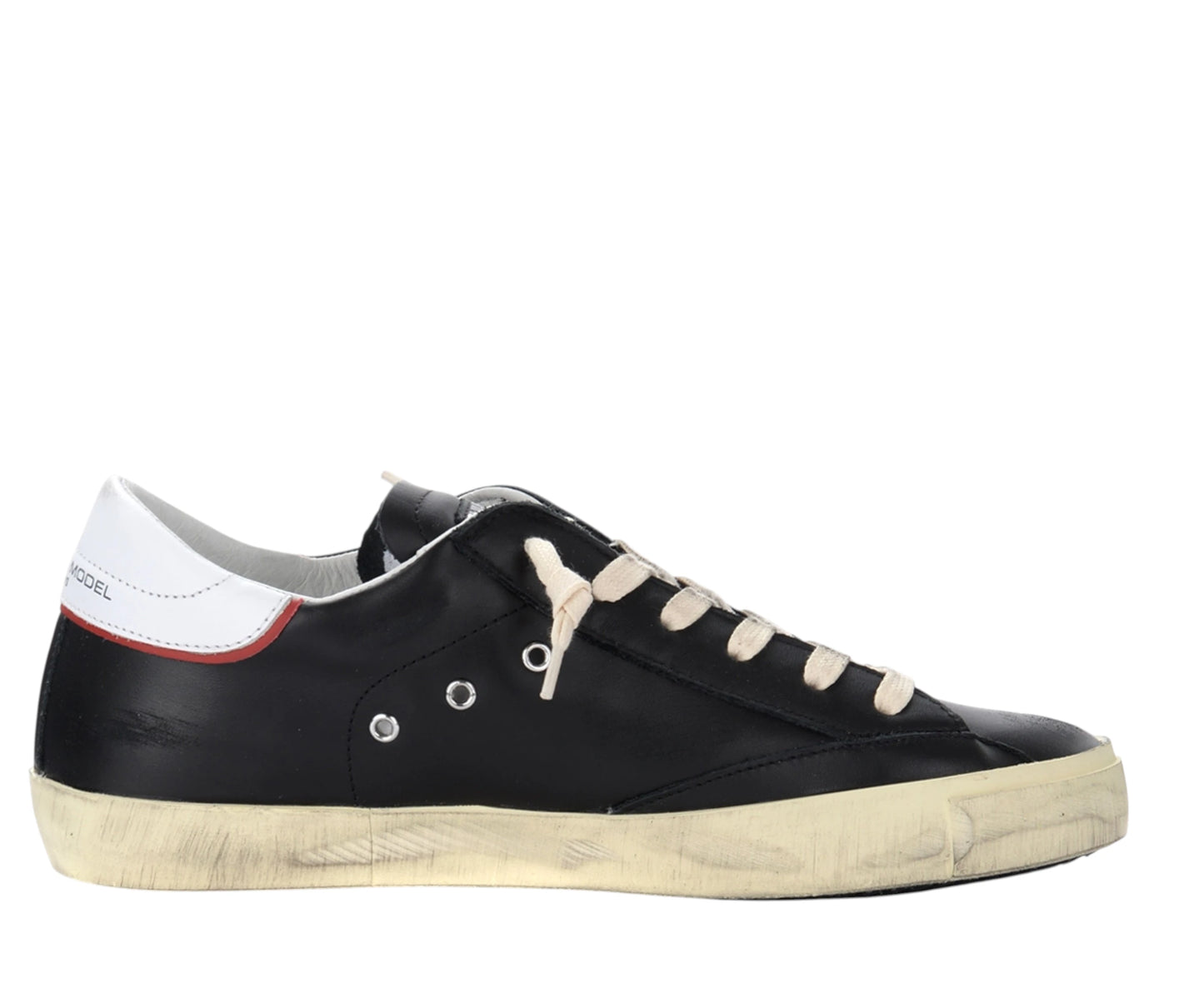 PHILIPPE MODEL Sneaker Philippe Model Paris X in pelle nera con tacco bianco