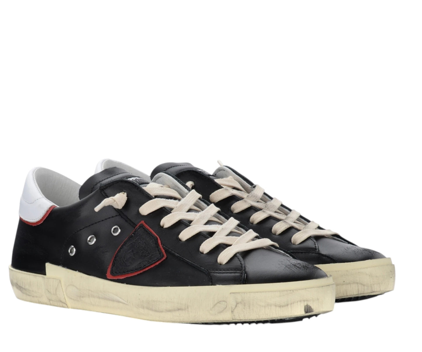 PHILIPPE MODEL Sneaker Philippe Model Paris X in pelle nera con tacco bianco
