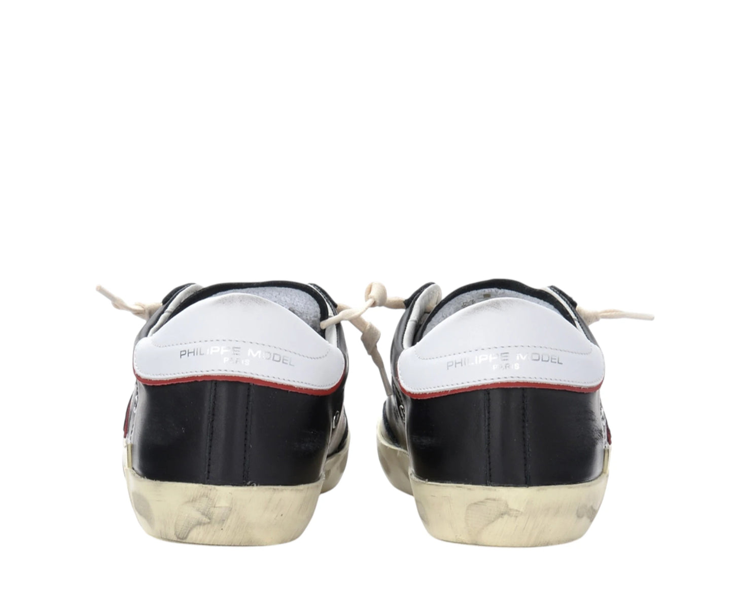 PHILIPPE MODEL Sneaker Philippe Model Paris X in pelle nera con tacco bianco