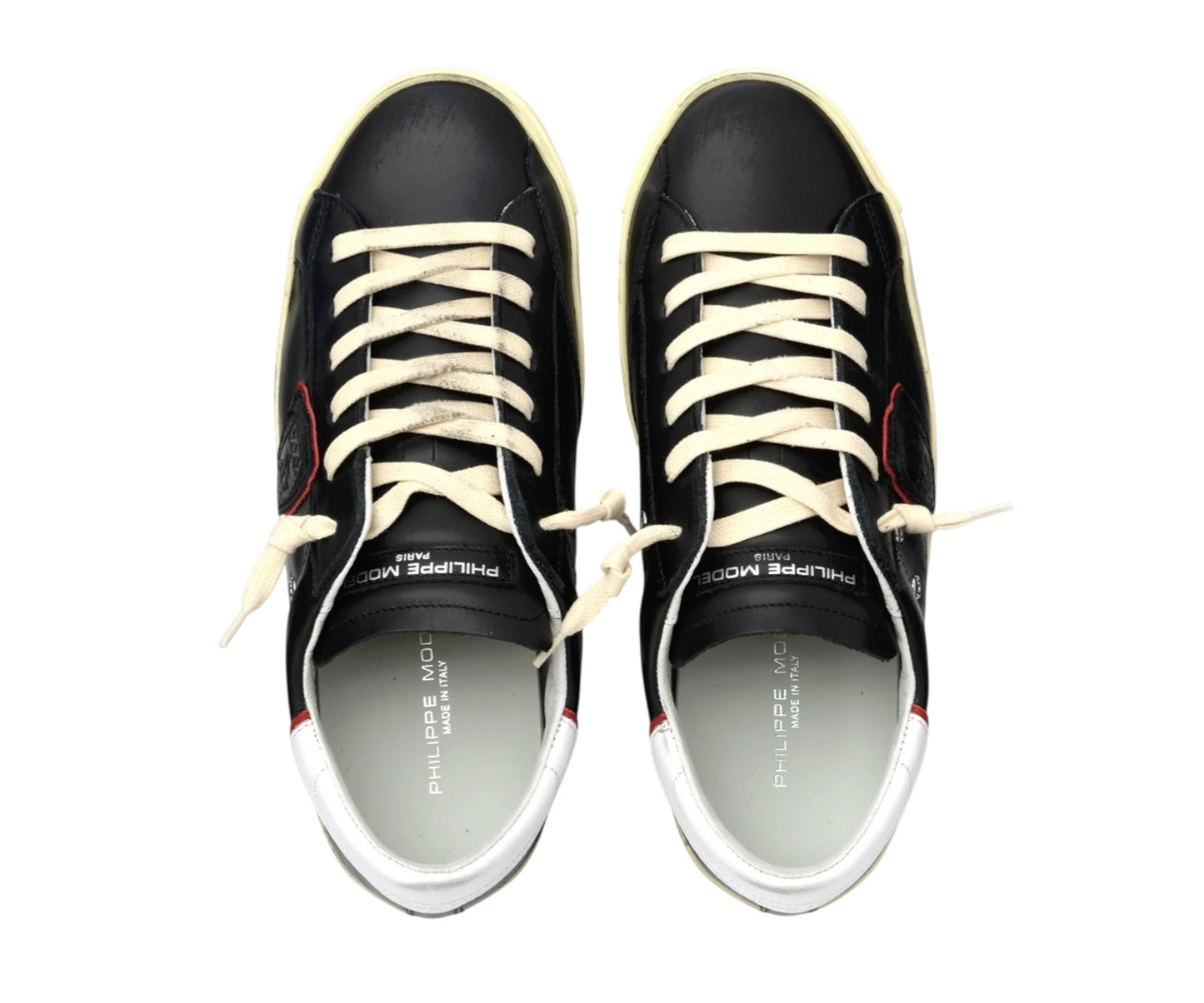 PHILIPPE MODEL Sneaker Philippe Model Paris X in pelle nera con tacco bianco